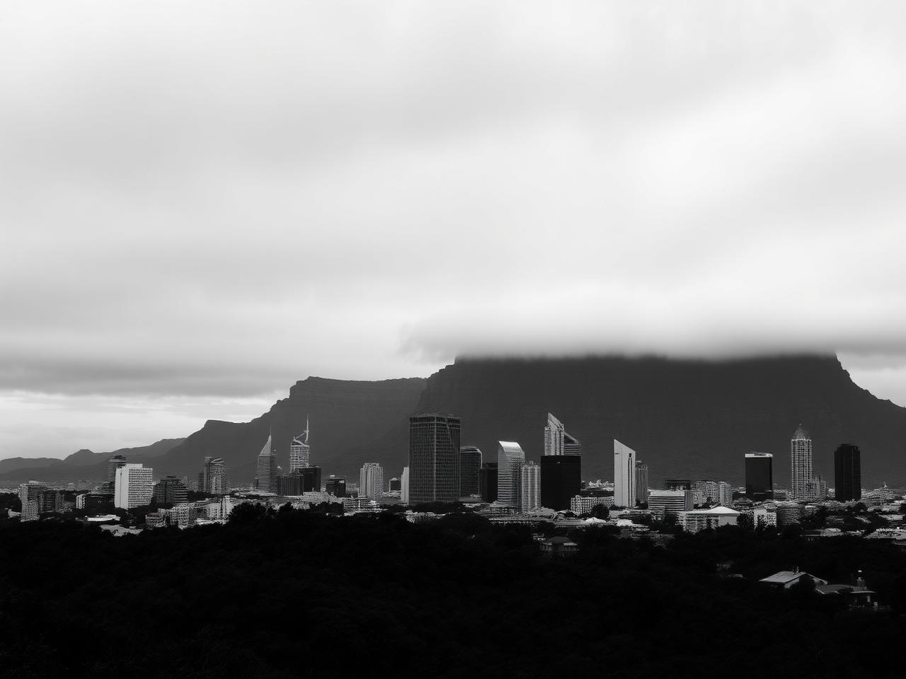 Cape Town skyline beneath Table Mountain